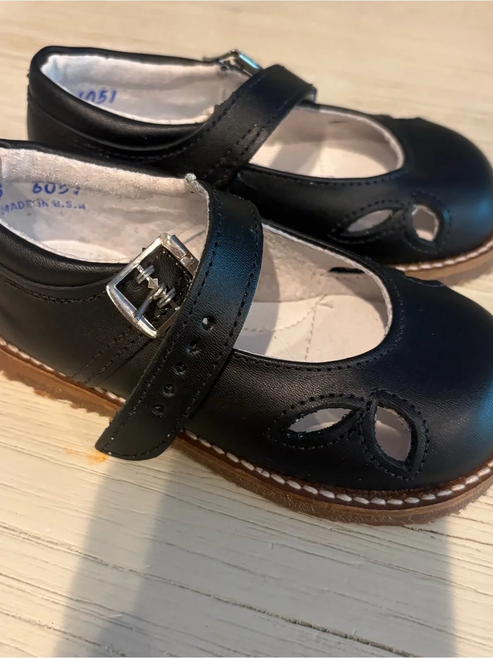 Girls Black Mary Jane Dress Shoes with Buckle Strap